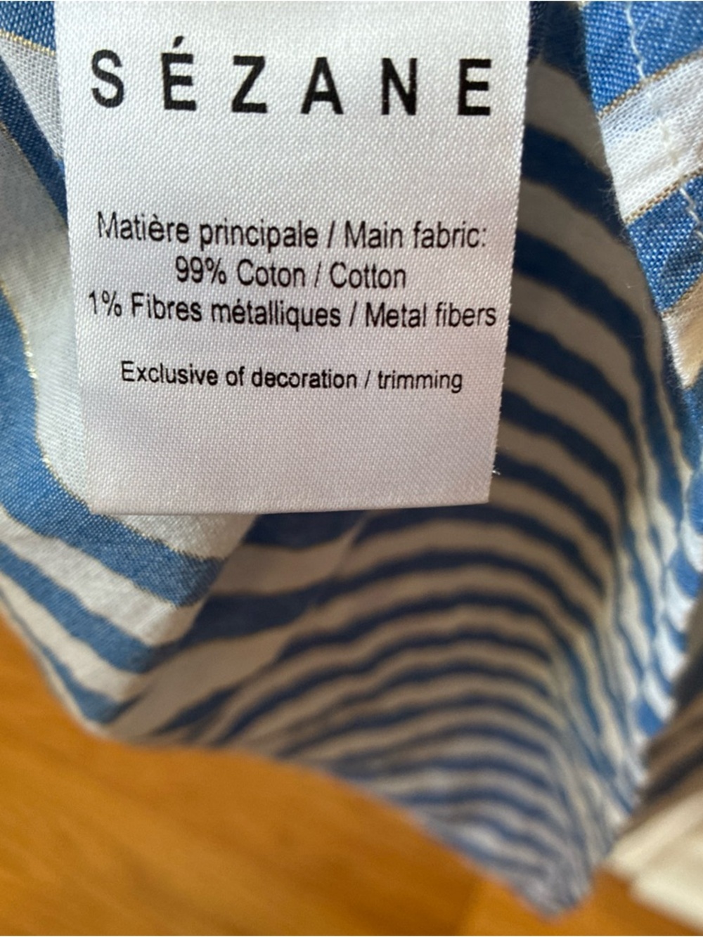 Sezane blue and white striped camisol size 38 US six - Picture 3 of 4